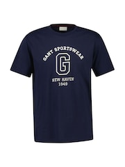 GANT Navy Sports New Haven Logo T-Shirt - Image 4 of 5