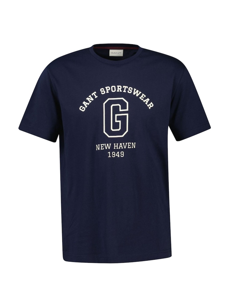 GANT Navy Sports New Haven Logo T-Shirt - Image 4 of 5