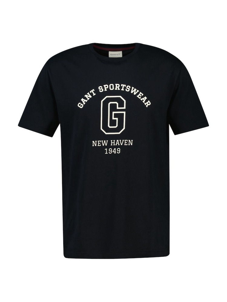 GANT Black Sports New Haven Logo T-Shirt - Image 4 of 5