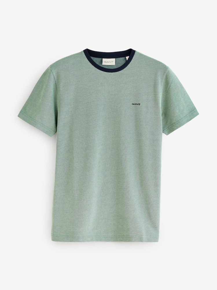 Зеленый - GANT Ringer Pique T-Shirt - Image 5 of 5