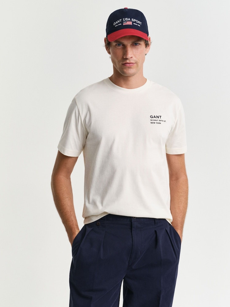 GANT Cream 100% Cotton T-Shirt - Image 1 of 5