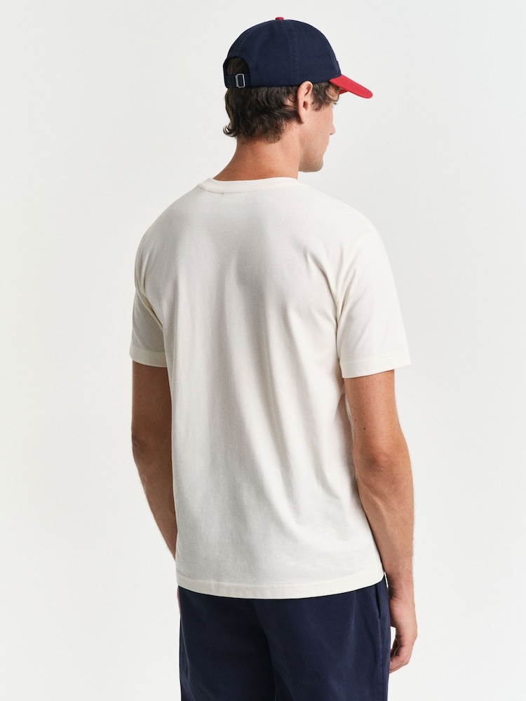GANT Cream 100% Cotton T-Shirt - Image 2 of 5
