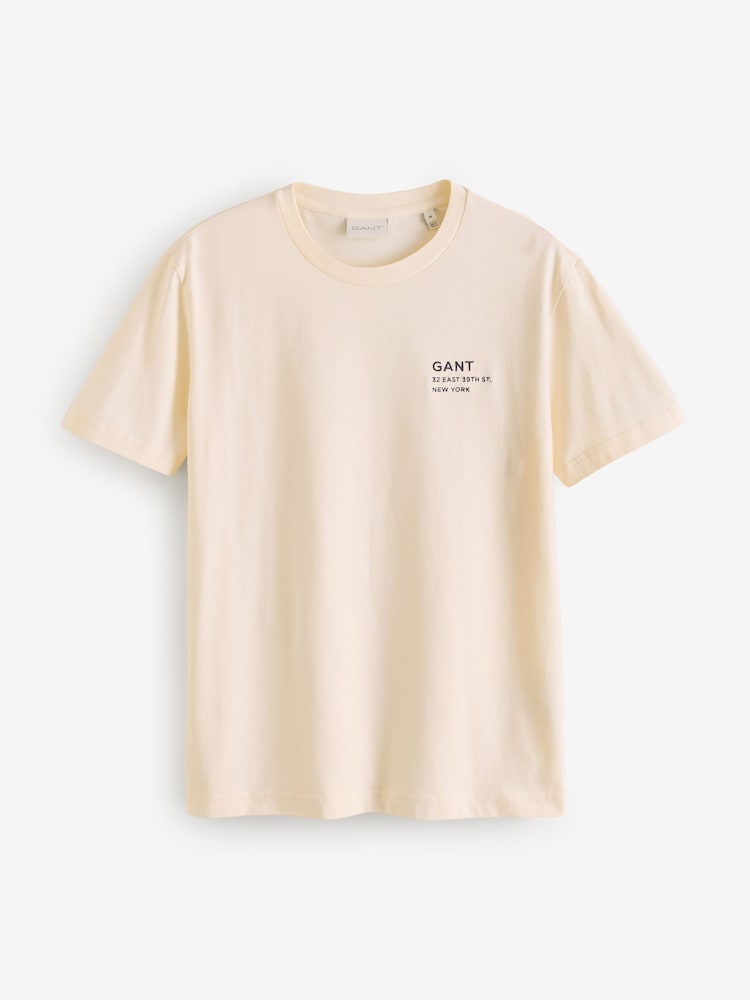 GANT Cream 100% Cotton T-Shirt - Image 5 of 5