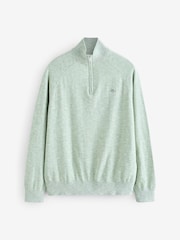 GANT Green 100% Cotton Slubbed Finish Half Zip Jumper - Image 4 of 6
