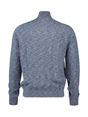 GANT Blue 100% Cotton Slubbed Finish Half Zip Jumper - Image 5 of 5