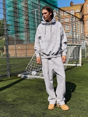 Grey Heavyweight 100% Cotton Joggers - Image 1 of 7