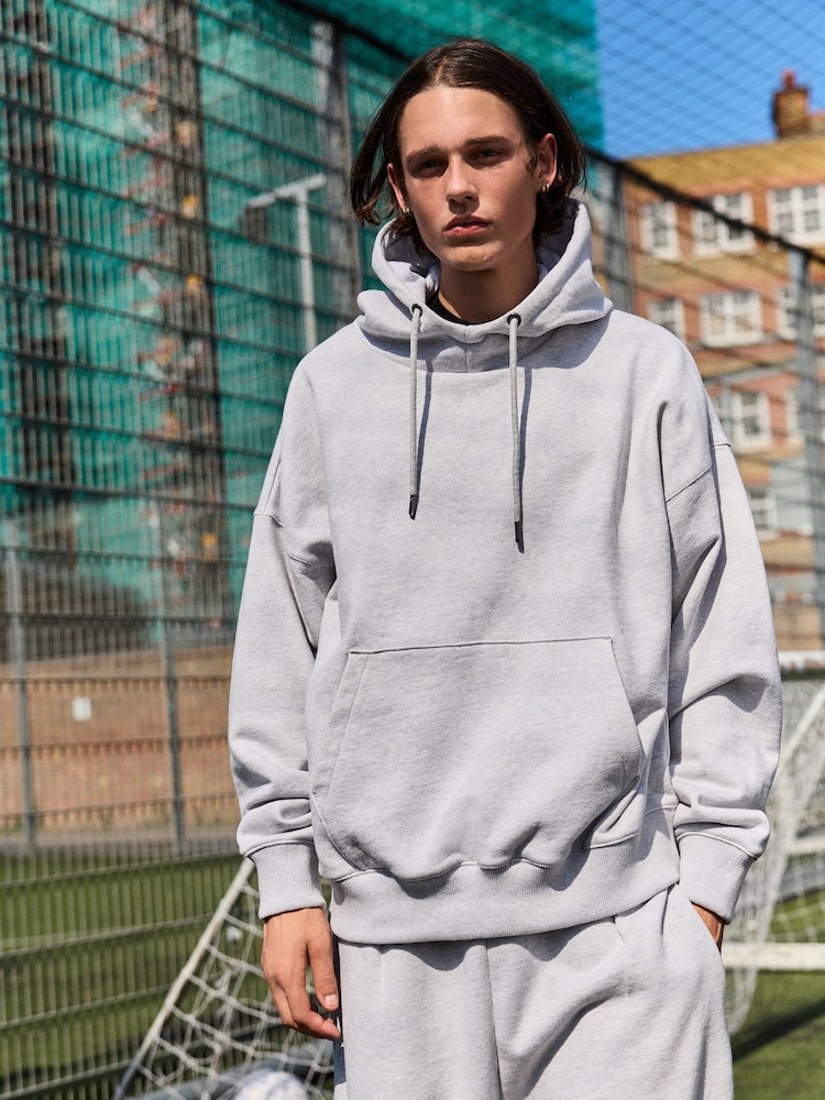 Grey Overhead Hoodie EDIT Heavyweight 100% Cotton Hoodie - Image 1 of 8