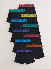 Black with Varsity Waistband Trunks 10 Pack (1.5-16yrs) - Image 1 of 14