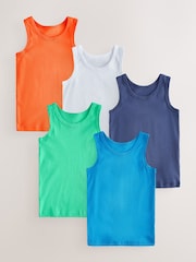 Multicolour Vests 5 Pack (1.5-16yrs) - Image 1 of 9