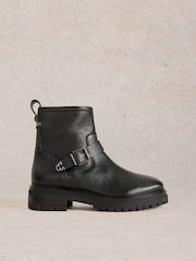 White Stuff Black Birdy Crop Biker Boots - Image 1 of 4