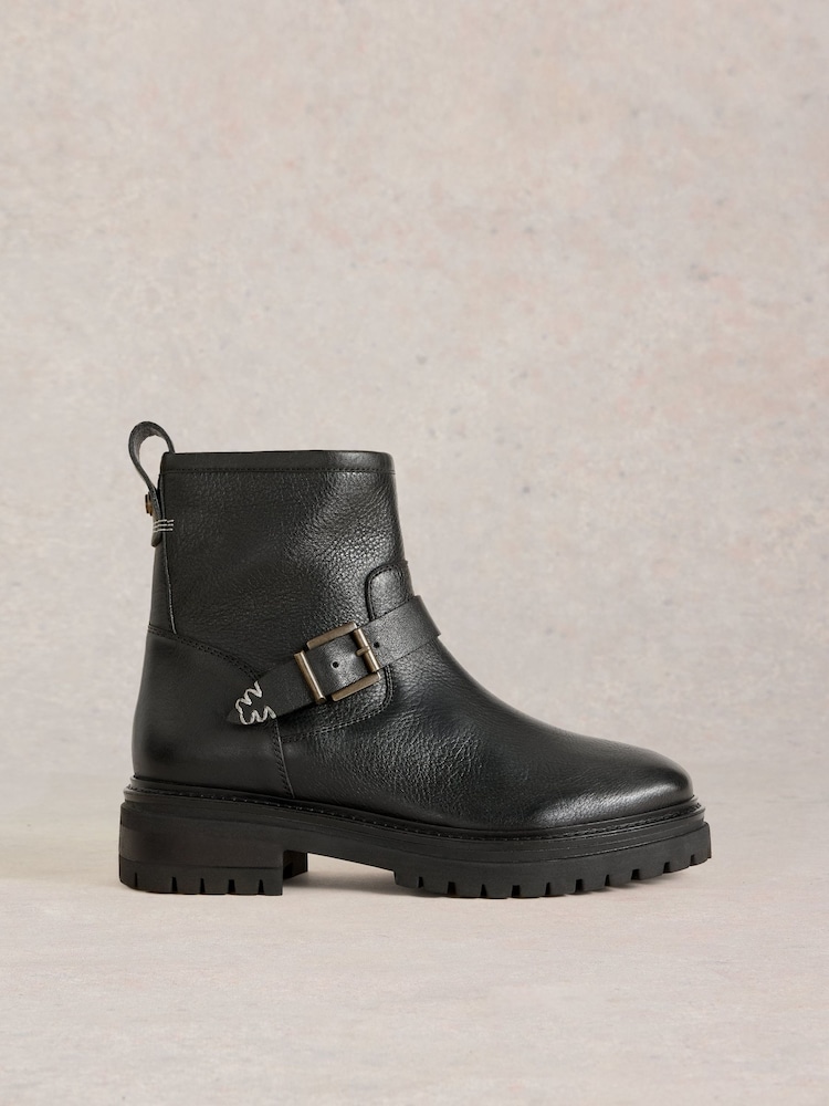 White Stuff Black Birdy Crop Biker Boots - Image 1 of 4