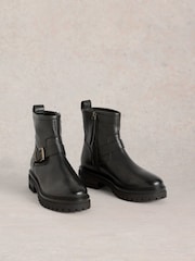 White Stuff Black Birdy Crop Biker Boots - Image 2 of 4