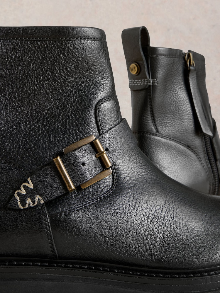 White Stuff Black Birdy Crop Biker Boots - Image 4 of 4