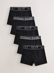 Black with Grey Waistband Trunks 5 Pack (1.5-16yrs) - Image 1 of 9