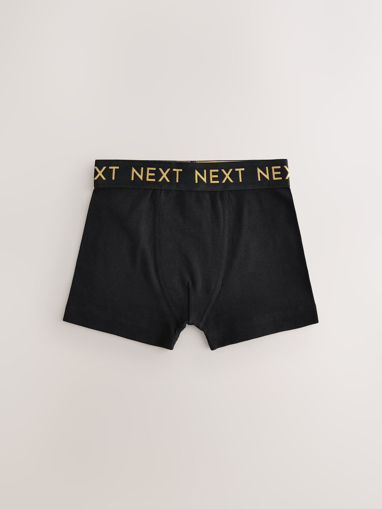 Black with Gold Waistband Trunks 5 Pack (1.5-16yrs) - Image 2 of 9