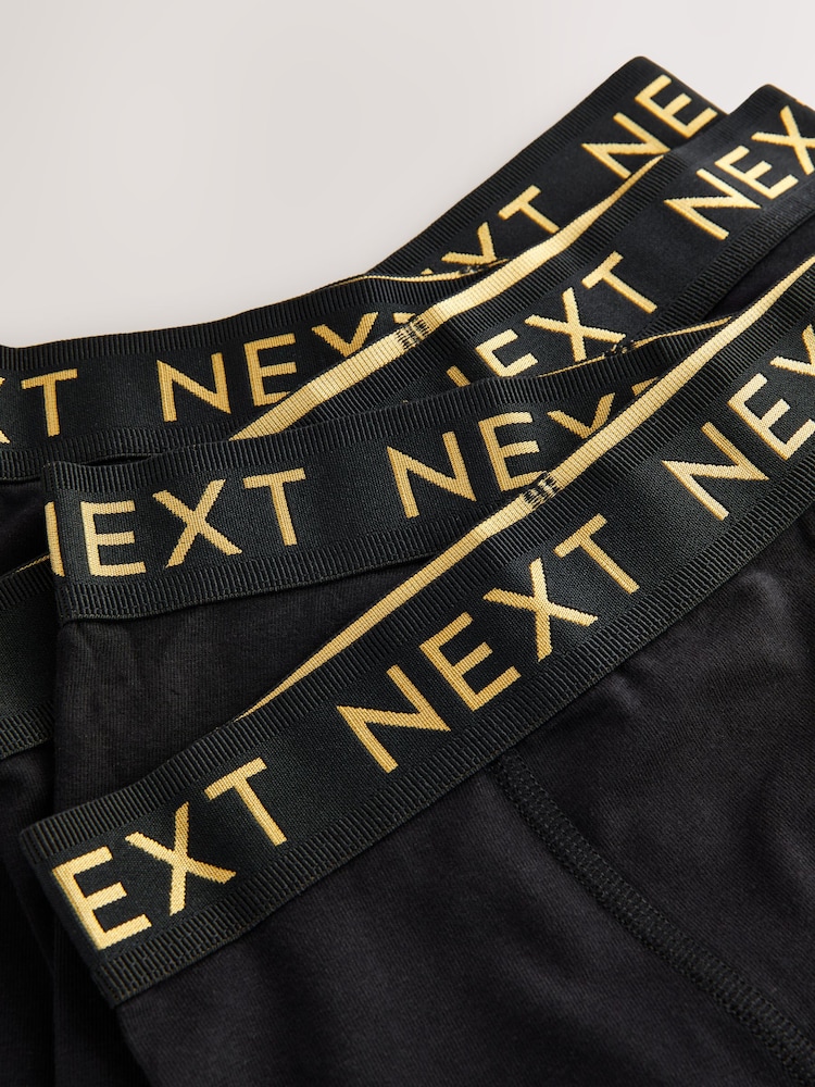 Black with Gold Waistband Trunks 5 Pack (1.5-16yrs) - Image 8 of 9