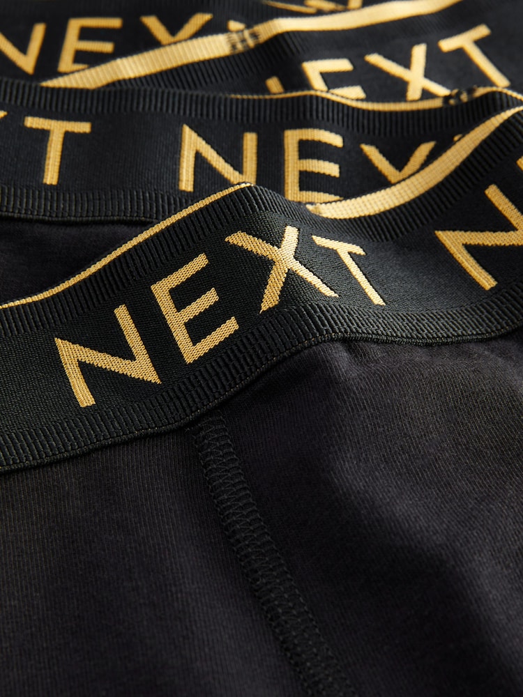 Black with Gold Waistband Trunks 5 Pack (1.5-16yrs) - Image 9 of 9