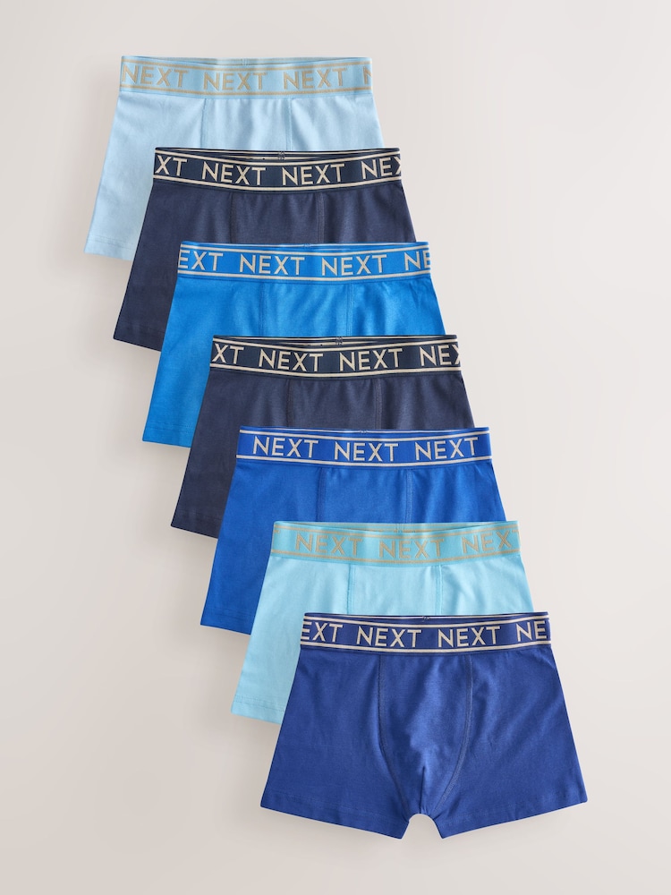 Blau mit goldfarbenem Bund - Unterhosen 7er-Pack (2–16Jahre) - Bild 1 von 11