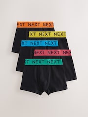 Black with Varsity Waistband Trunks 5 Pack (1.5-16yrs) - Image 1 of 9