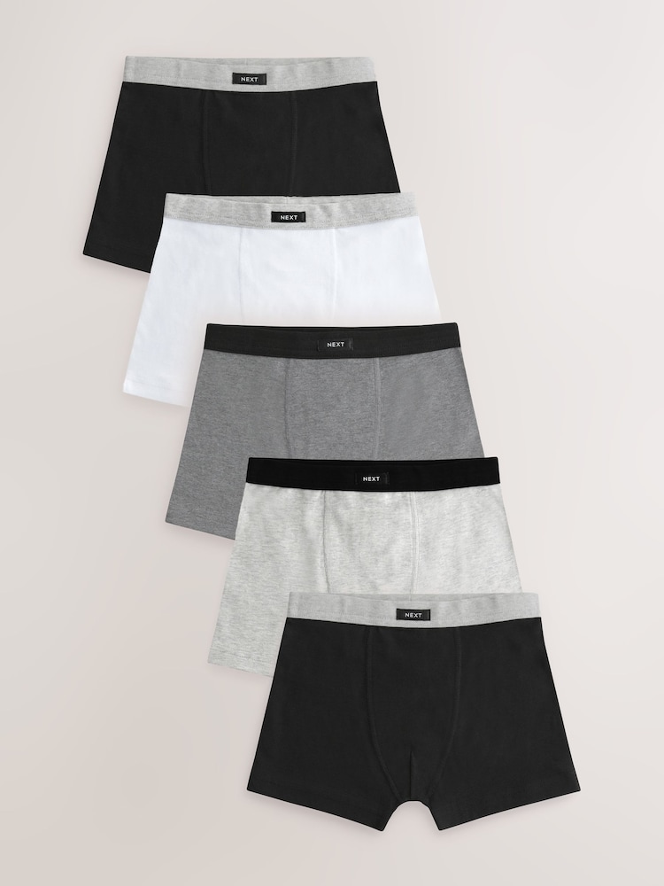 Grey Soft Waistband Trunks 5 Pack (1.5-16yrs) - Image 1 of 9 Grey Soft Waistband Trunks 5 Pack (1.5-16yrs) - Image 1 of 9