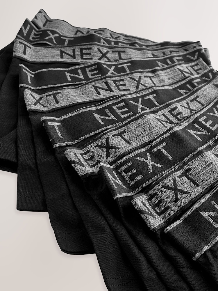Black with Grey Waistband Trunks 10 Pack (1.5-16yrs) - Image 5 of 5