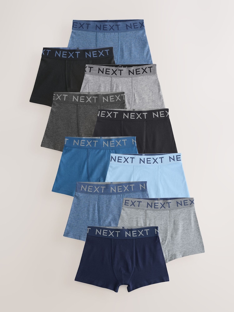 Blue/Grey Trunks 10 Pack (1.5-16yrs) - Image 1 of 14