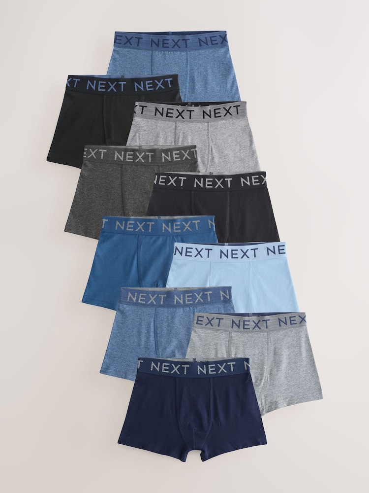 Blue/Grey Trunks 10 Pack (1.5-16yrs) - Image 1 of 14 Blue/Grey Trunks 10 Pack (1.5-16yrs) - Image 1 of 14