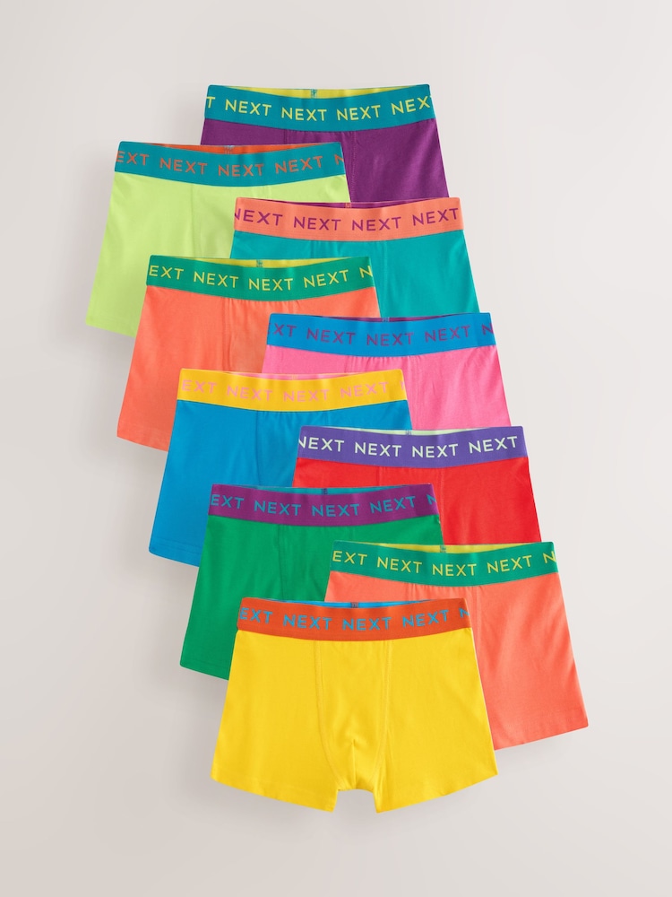 Contrast Brights Trunks 10 Pack (1.5-16yrs) - Image 1 of 14