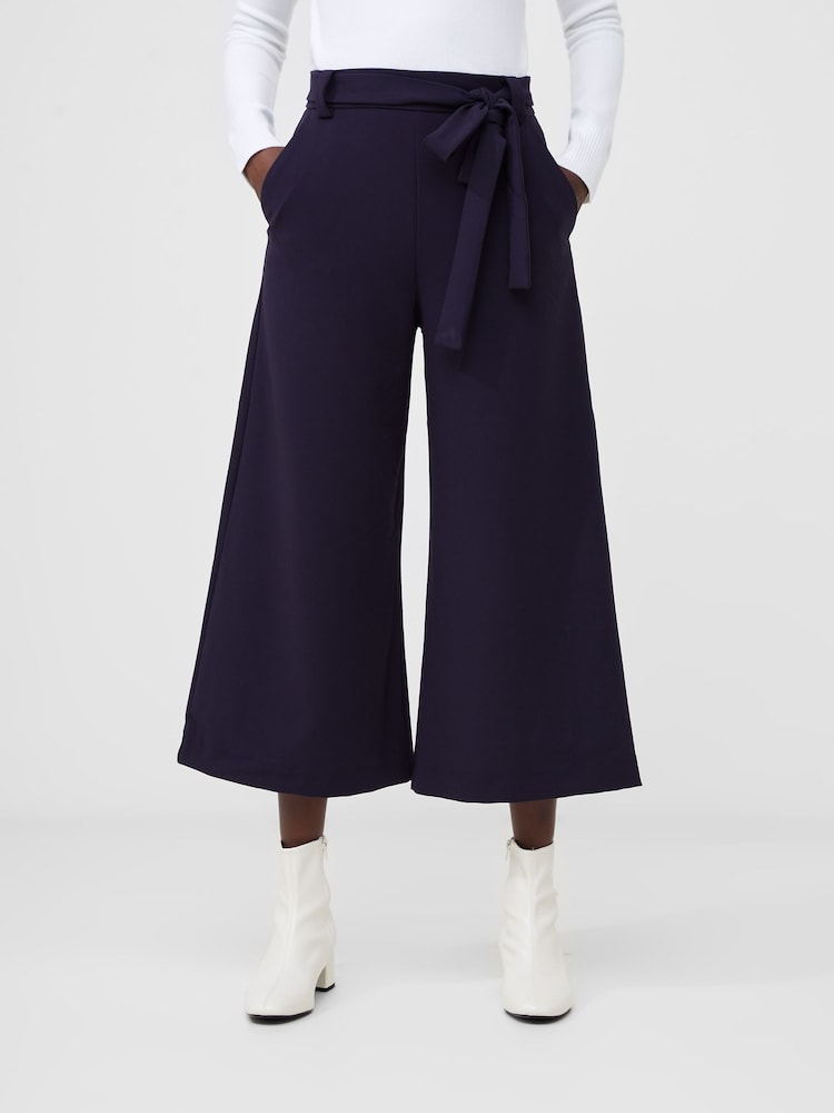 French Connection Blue Whisper Belted Culottes - Image 3 of 4