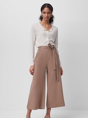 French Connection Brown Whisper Belted Culottes - Image 1 of 3
