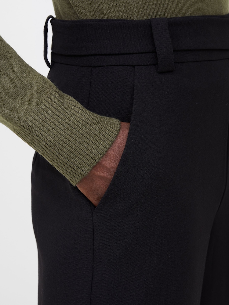 French Connection Black Whisper Belted Culottes - Image 3 of 4