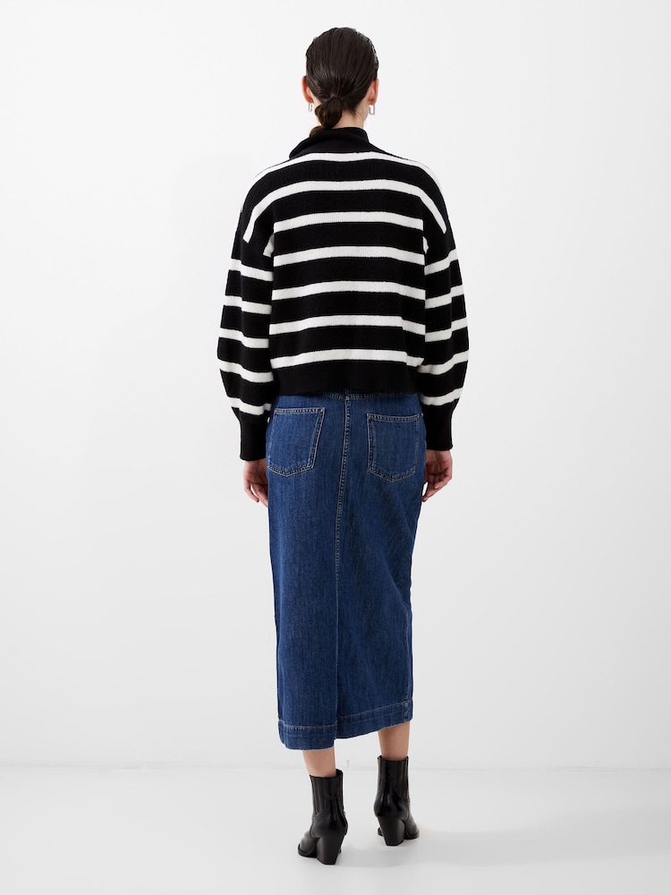 French Connection Black Half Knit Vhari Jumper - Image 2 of 4