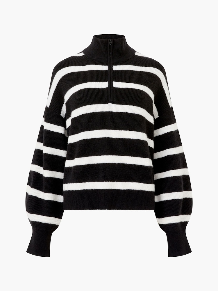 French Connection Black Half Knit Vhari Jumper - Image 4 of 4 French Connection Black Half Knit Vhari Jumper - Image 4 of 4