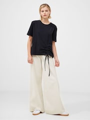 French Connection White Cotton Rallie Ruched T-Shirt - Image 1 of 4