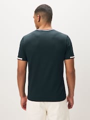 Синий - Lyle & Scott Cotton Half Tipped T-Shirt - Image 2 of 4