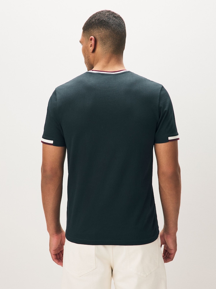 Синий - Lyle & Scott Cotton Half Tipped T-Shirt - Image 2 of 4