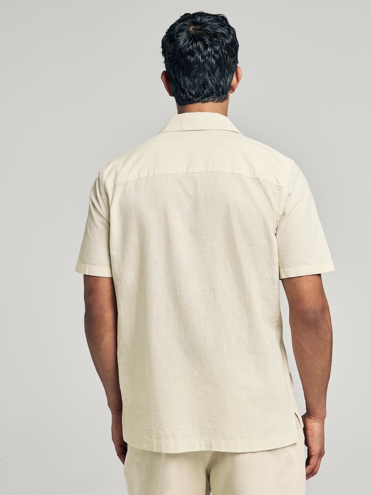 Оксфордская Blend льняная рубашка с отложным воротником Lyle & Scott - Изображение 2 из 4