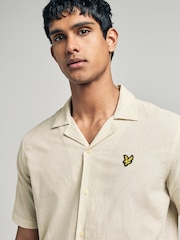 Оксфордская Blend льняная рубашка с отложным воротником Lyle & Scott - Изображение 3 из 4