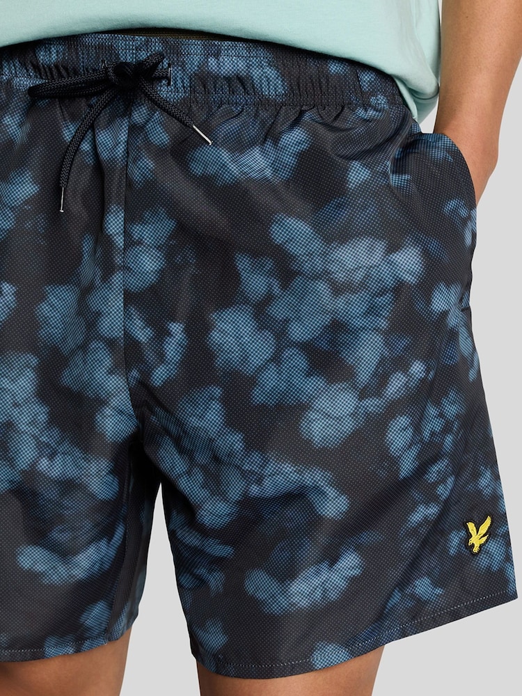 Lyle & Scott Blue Digital Floral Print Swim Short - Image 4 of 5