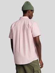 Lyle & Scott Pink Short Sleeve Lightweight Slub Oxford Shirt - Image 3 of 4