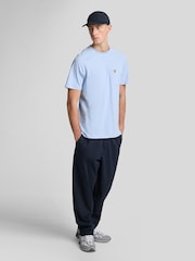 Lyle & Scott Blue Linen Blend Raglan T-Shirt - Image 2 of 4