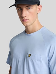 Lyle & Scott Blue Linen Blend Raglan T-Shirt - Image 4 of 4