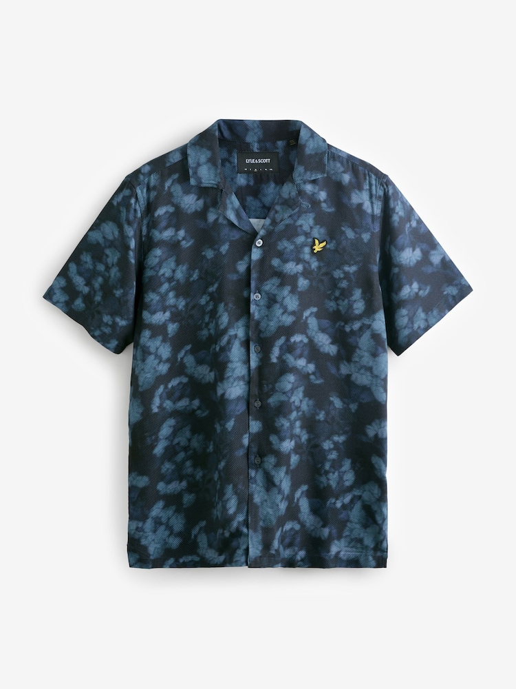 Lyle & Scott Blue Digital Floral Print Resort Shirt - Image 1 of 1