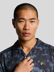 Lyle & Scott Blue Digital Floral Print Resort Shirt - Image 4 of 5