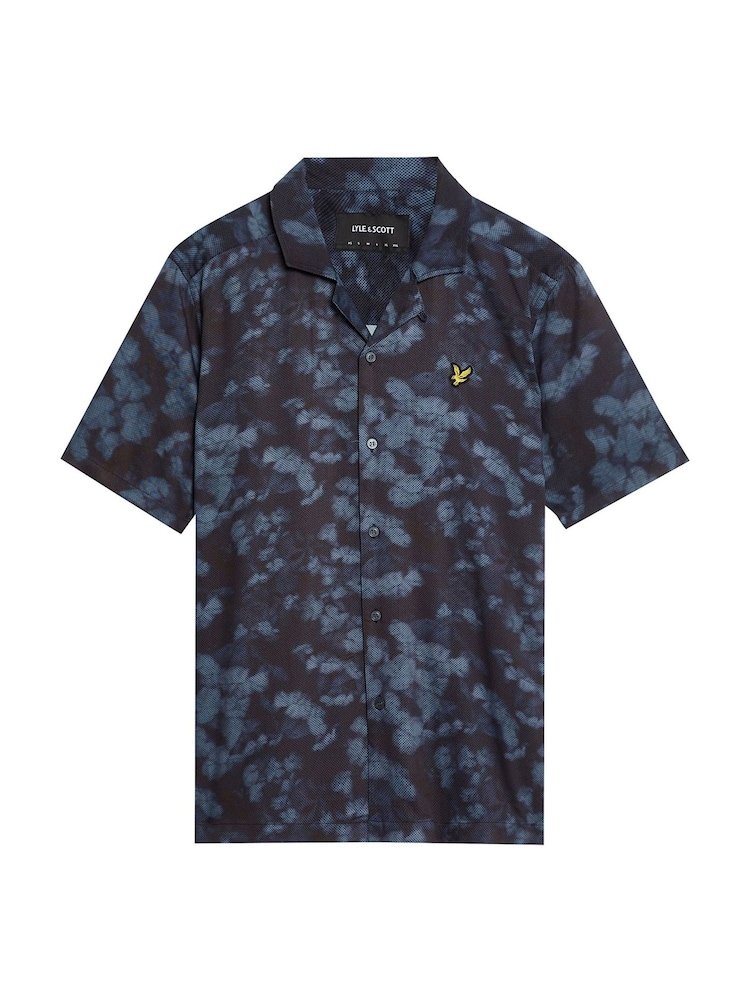 Lyle & Scott Blue Digital Floral Print Resort Shirt - Image 5 of 5