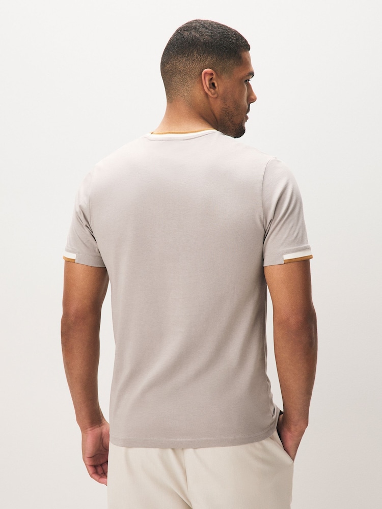 Серый - Lyle & Scott Cotton Half Tipped T-Shirt - Image 2 of 5