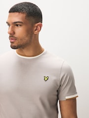 Серый - Lyle & Scott Cotton Half Tipped T-Shirt - Image 4 of 5