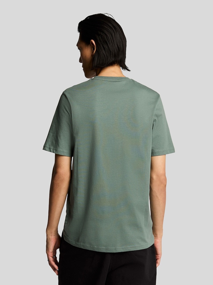 Lyle & Scott Green Cotton Plain T-Shirt - Image 3 of 4