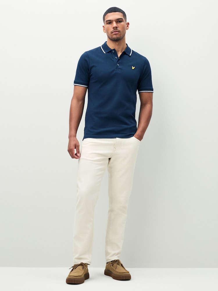 Lyle & Scott Blue Tipped Polo Shirt - Image 2 of 5 Lyle & Scott Blue Tipped Polo Shirt - Image 2 of 5