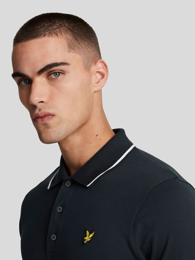 Lyle & Scott Blue Tipped Polo Shirt - Image 4 of 5